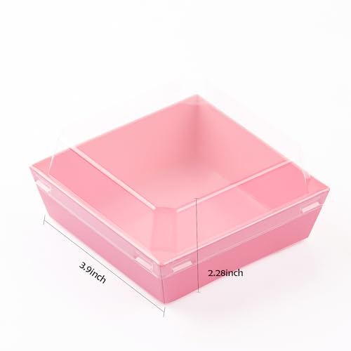 BUIYLV 50 Pack Charcuterie Boxes with Clear Lids, 4 Inches Pink Dessert Boxes To Go Disposable Mini Charcuterie Boxes for Cookie, Sandwich, Strawberry, Cupcake, Macaron, Cake Slice by BUIYLV - Image 6