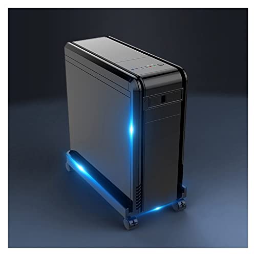 Soporte para CPU en forma de carrito con ruedas, soporte móvil para torre de computadora, base para CPU con laterales protectores, 4 ruedas giratorias miniatura 6