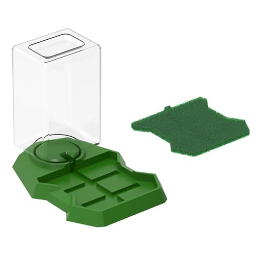Bothyi Reptile Water Dispenser,Turtle Food and Water Bowl,Feeding Accessories,Waterer Tortoise Dispenser Bottle for Terrarium, Green