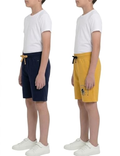 Image of Clotth Theory Boys Cotton Shorts Pack of 2 | Soft Breathable Fabric | Elastic Waist | Casual Wear Kids Comfortable Shorts