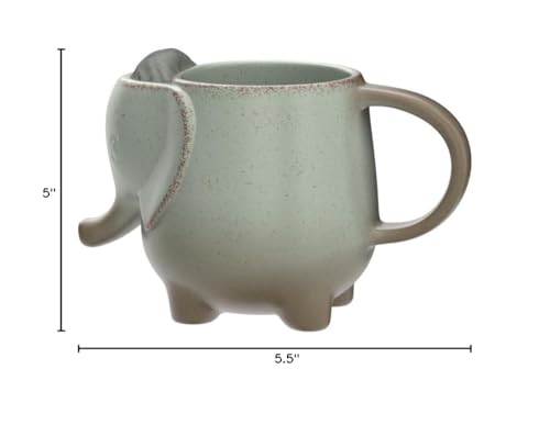 Ceramic 15oz Elephant Tea Mug Green