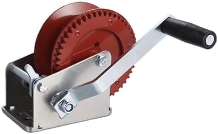 This Power Hand Winch Puller 1600LBS Manual Winch Windlass Capstan Boat Trailer Winch with Webbing Strap for Motor Hoisting Shafts and Gears
