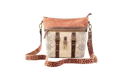 3B Upcycled canvas shoulder bag for women crossbody purses, Leather purse Travel bag, Side Handbag weekend Hobo bag- 2 Straps2