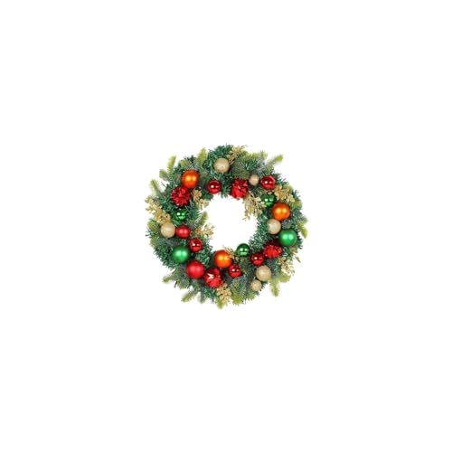 Décorations extérieures de noël FLXHSA : lot de 2 couronnes suspendues pour porte
