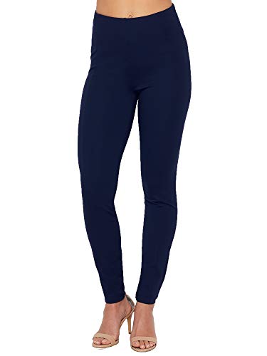 Lysse Medium Control Ponte Knit Leggings, L, True Navy