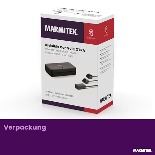 MarmitekInfrarotverlängerung - Marmitek Invisible Control 6 XTRA - Bedienen von Geräte in einem geschlossenen Schrank - kompatibel mit allen europäischen TV Decodern - extra kleiner Empfänger - Blaster LED