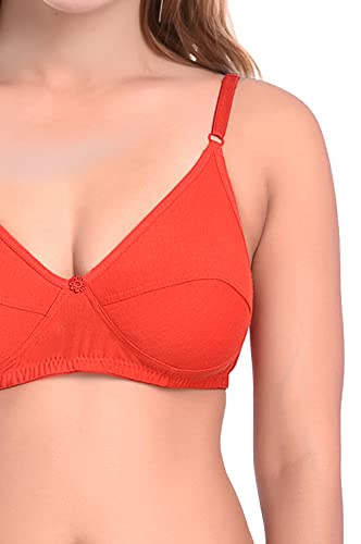 Image of PIBU-Net Bra Panty Set Lingerie Set Full Coverage Non-Padded Non-Wired Honeymoon Set(Pack of 2)(Color -Red,Black) Model No:122