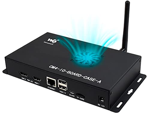 Metal Case/Box With Cooling Fan For Raspberry Pi Compute Module 4 Io Board, Mini Computer Chassis With Hdmi,Ethernet,Usb ,Dsi Display Port, Csi Camera Port #TOP8