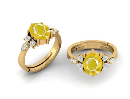 Image of LMDPRAJAPATIS 7.25 Ratti /6.25Carat Natural Certified Panchdhatu Gemstone Gold Plated Adjustable Ring For Men And Women