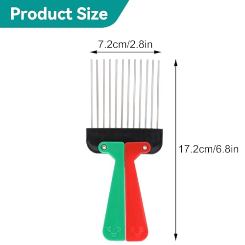 Afro Pick Comb Metal Peine Peinar Pelo Rizado 6.8 in miniatura 5