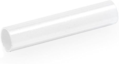 CF27-11 - 100 cuentas de tubo redondo liso de 0.787 in (0.8 pulgadas) de largo, conector espaciador (agujero de 0.059 in) de latón chapado en plata