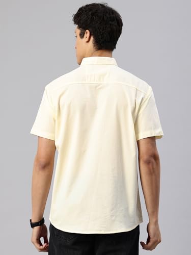 Image of Majestic Man Slim Fit Pure Cotton Half Sleeve Solid Casual Shirt