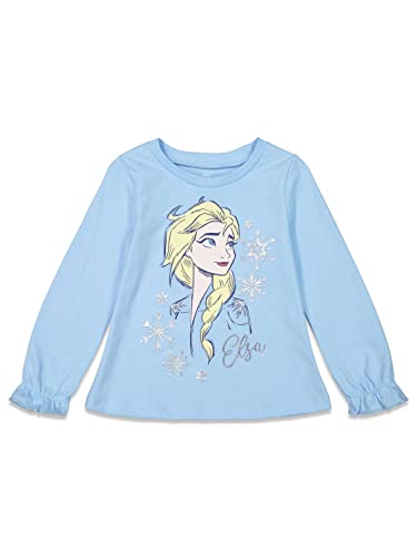 Disney Frozen Princess Anna Elsa Girls Graphic T-Shirt and Leggings Outfit Set Toddler to Big Kid2