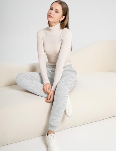 Flygo Women's Winter Warm Fleece Joggers Pants Sherpa Lined Athletic Active Sweatpants