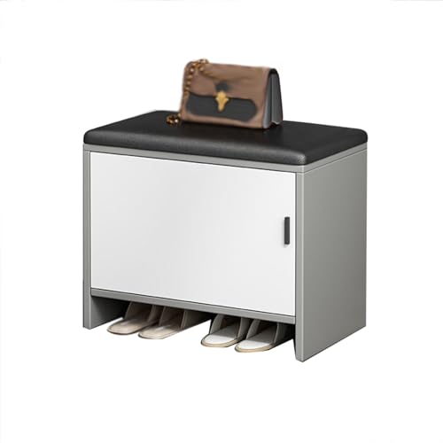 Banc à chaussures 2 en 1 rembourré de 48cm avec coffre de rangement - 2