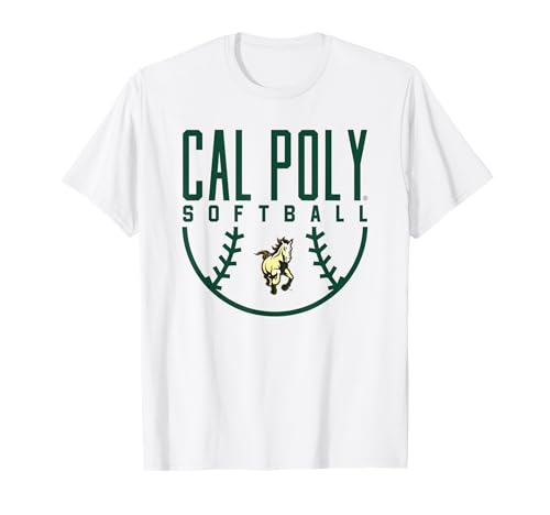 Cal Poly Mustangs Softball Arch T-Shirt