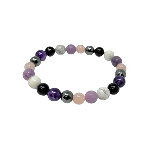 New 2026 4 Styles Black Tourmaline Rose Quartz Lepidolite White Howlite Round Bead Bracelet For Stress Reduction, Crystal Gift Jewelry Fashion Accessories Creative Gift