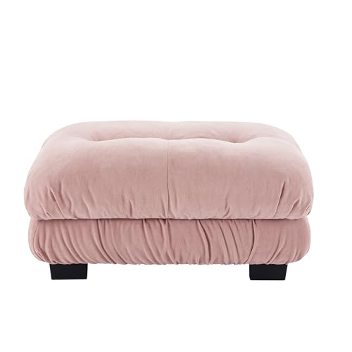 Image of SoarFlash Velvet Sectional Sofa Ottoman, Pink