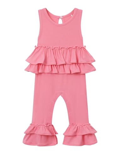 Bamboo Viscose Sleeveless Baby Girl Romper Infant and Toddler Baby Bell Bottoms