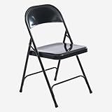 Habitat   Lot de 4 chaises Pliantes en Acier laqué   Noir Macadam