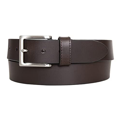 Image of Nautica Men's Casual Leather Belt | Everyday | Classic | Pants | Jeans | Khakis | Chinos | Metal Buckle
