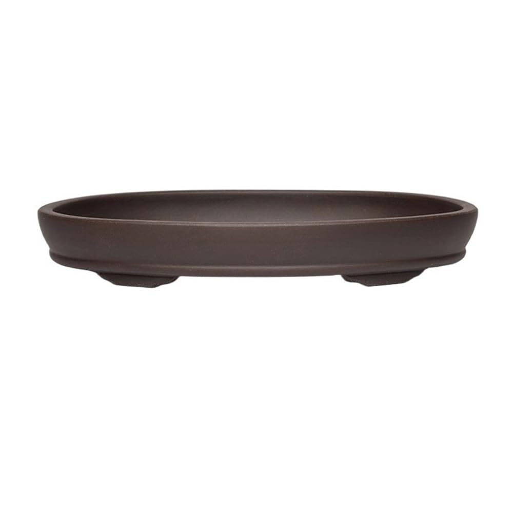 Flower Pot Tray Plant Drip Tray 16.9 Inch Elliptical Pallet, Purple Sand Clay Home Flower Pot Saucer Ikebana Bowl