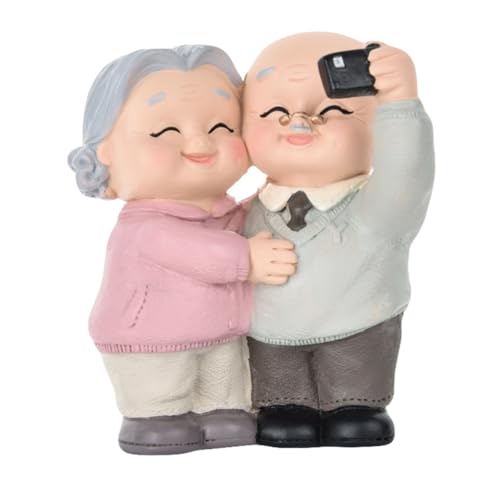Homoyoyo Figura de Pareja de Ancianos para Pastel - Abuelos Parejas Antiguas - Ornamento de Escritorio para San Valentín, Aniversario y Fiesta Decoración