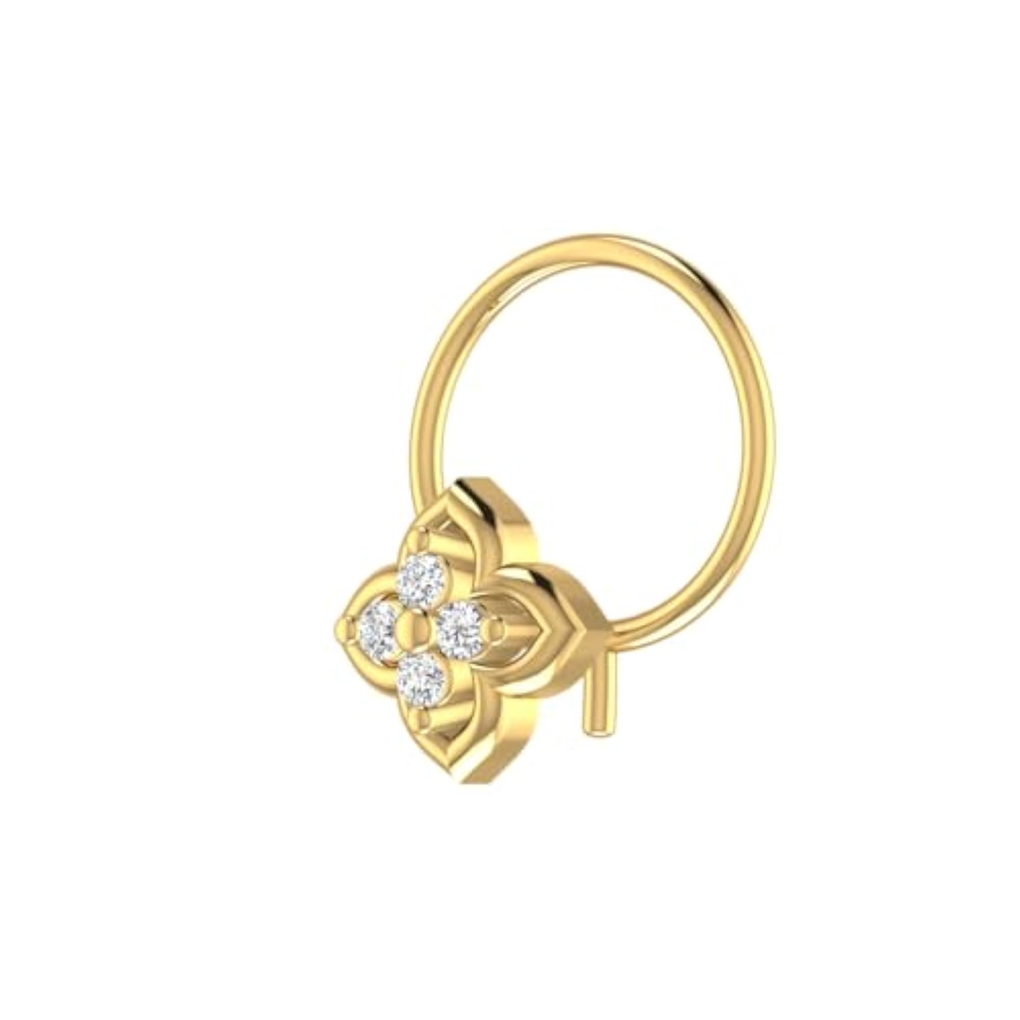 Women's 9K BIS Hallmarked Yellow Gold Stud Nosering