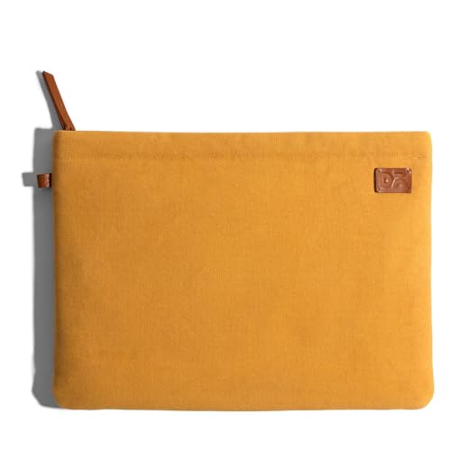Image of DailyObjects Solid Skipper Sleeve | Stylish Durable Poly Cotton Canvas Material for Laptops & iPads | Zip Closure & Soft Cotton Inner Lining with Printed Slip Pockets