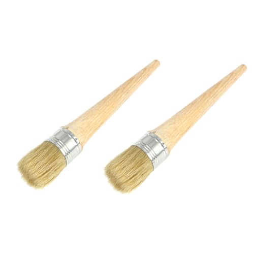 Healifty 2 Piezas Pinceles Redondos para Pintar con Mango de Ergonómico Cepillos de Cerdas Duras para Barnices y Manualidades para Proyectos Domésticos y Bricolaje