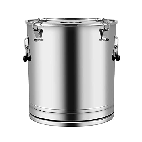 Ollas de Acero Inoxidable 304 con Barril Sellado, Cierres herméticos de Alta Resistencia, Gran Capacidad, aptas para el Transporte de líquidos (tamaño: 30 cm x 34 cm (25 L))