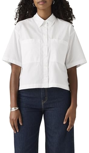 Harlie Ss Cropped Shirt Bright White – Ansicht 1