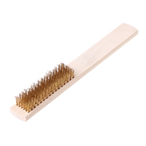 Wire Brass Briste Wood Handle Wire Scratch Brush 208mm for Metal