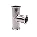 DERNORD Clamp Tee 3 Way Stainless Steel 304 Sanitary Fitting Fits 2" Tri-clamp, 51mm Pipe OD