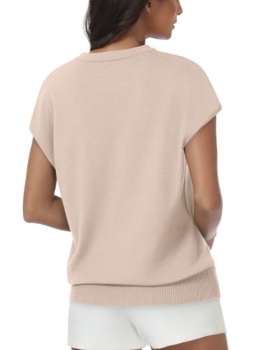 Image of Womens Tops Summer Sweaters Short Sleeve Shirts Dressy Casual Basic Casual Cap Sleeve Tops Beach Vacation Clothes