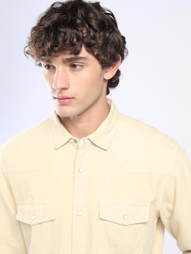Image of INKD Men's Regular Fit Shirt - 100% Cotton | Casual Shirts for Men | Full Sleeve