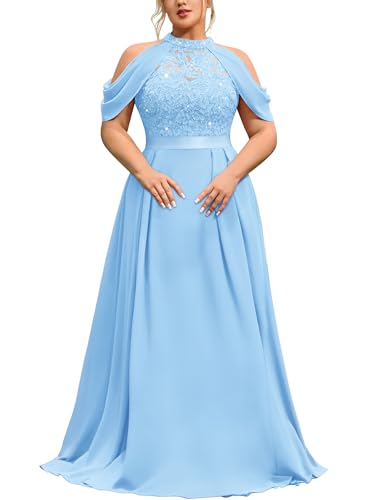 MISSMAY Sequin Lace Halter Dress