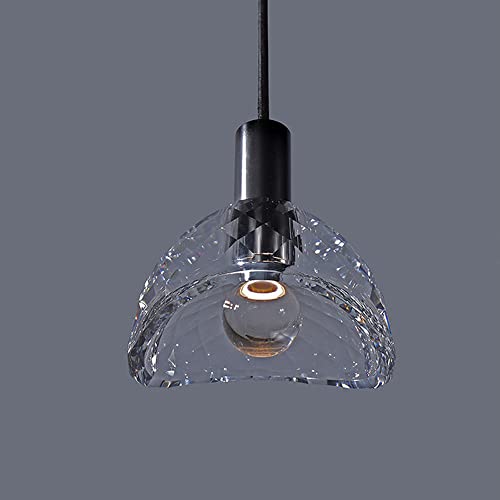 Single tête pendre light cristal et cuivre pour salon et chambre - 5