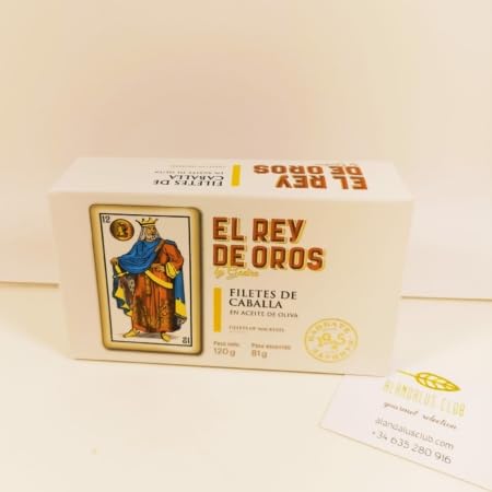 Lata de filetes de caballa en aceite de oliva 120g El Rey de Oros.
