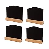  Toyvian 4 Stücke Tisch Kreidetafel Kleine Memotafel Tischtafel Tischaufsteller Mini Holz Tafel für Hochzeit Tischdeko Geburtstag Kaffee Bar (Hellbraun)