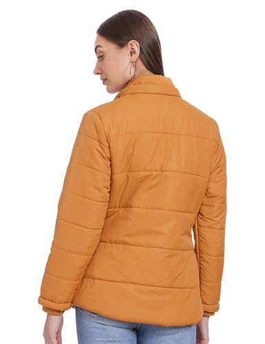 Image of Qube By Fort Collins Women's Medium-Length Bomber Jacket with Detachable Hood Stylish Winterwear for All-Day Comfort |Material: Nylon