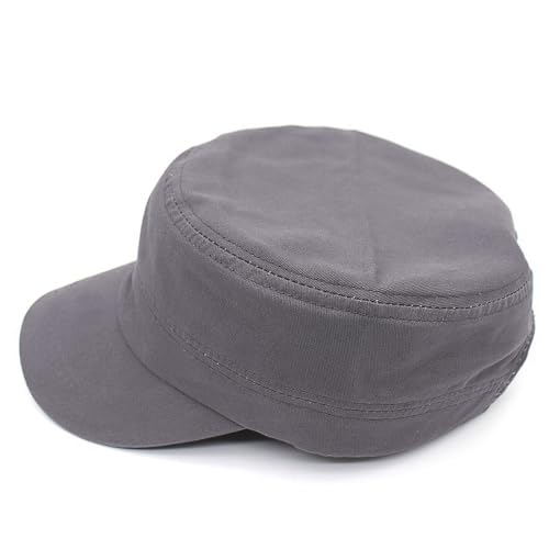 Cadet Army Cap Military Style Adjustable Flat Top Cap Unisex Basic Baseball Hat for Men Women