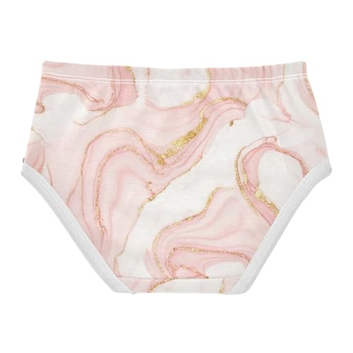 Flower Girls Underwear Toddlers 2t Cotton Cute Panties Girl Pink White Marble Swirls Gold Kids Undies Briefs2