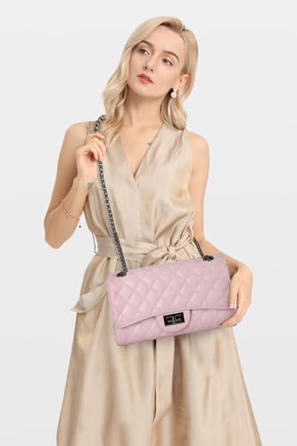 Image of Gladdon Quilted Crossbody Purse for Women Trendy Shoulder Bags | Stylish Shoulder Purse,Quilted Pattern,Structured bag,Chain Strap,Spacious Enough,Casual and Dressy Outfits,Any Occasion