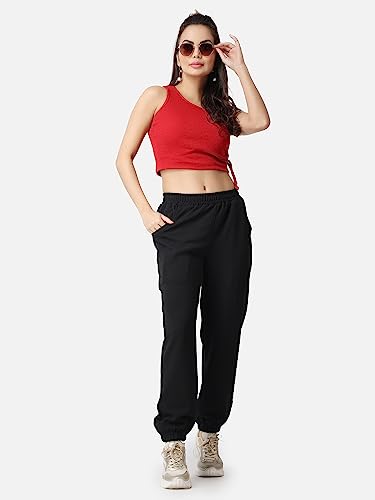 Image of POPWINGS Casual Solid Joggers for Women || Loose Fit Joggers for Women ||Joggers for Summer Wear