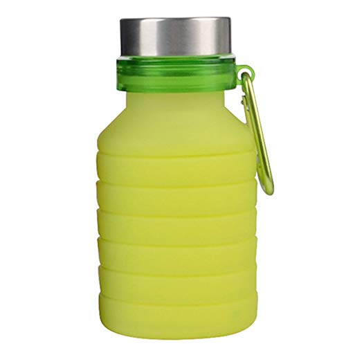 Preisvergleich Produktbild Alimagic zusammenklappbarer Silikonbecher, Campingbecher, Reise-Teleskopbecher, tragbarer zusammenlegbarer Silikonkessel, 2019 zusammenklappbarer Silikonbecher, Outdoor-Aktivitäten, kein BPA (Grün)