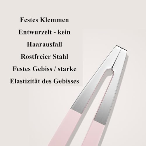 1 Stück Pinzetten Set mit Etui zum Augenbrauen zupfen,Pinzette Augenbrauen Zupfen aus Rostfreiem Stahl für Die Gesichtsbehandlung, zum Zupfen der Augenbrauen,Pretty in Rosa