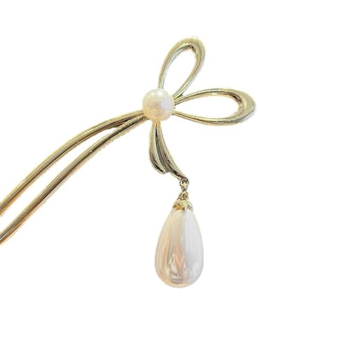 Accessoires for cheveux Hanfu en métal ciselé et perle suspendue