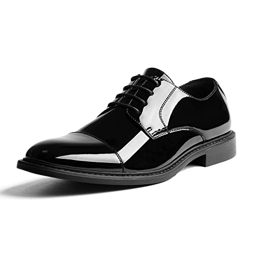 Mofri Men's Dress Shoes Size 10.5 Faux Patent Leather Tuxedo Shoes