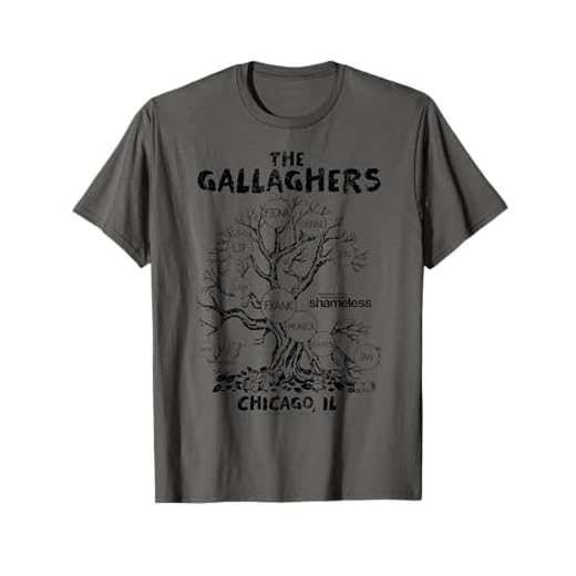 Warner Bros. Shameless Gallagher Family Tree Camiseta V-Neck Manga Corta Gris Talla S Hombre Fans de Shameless